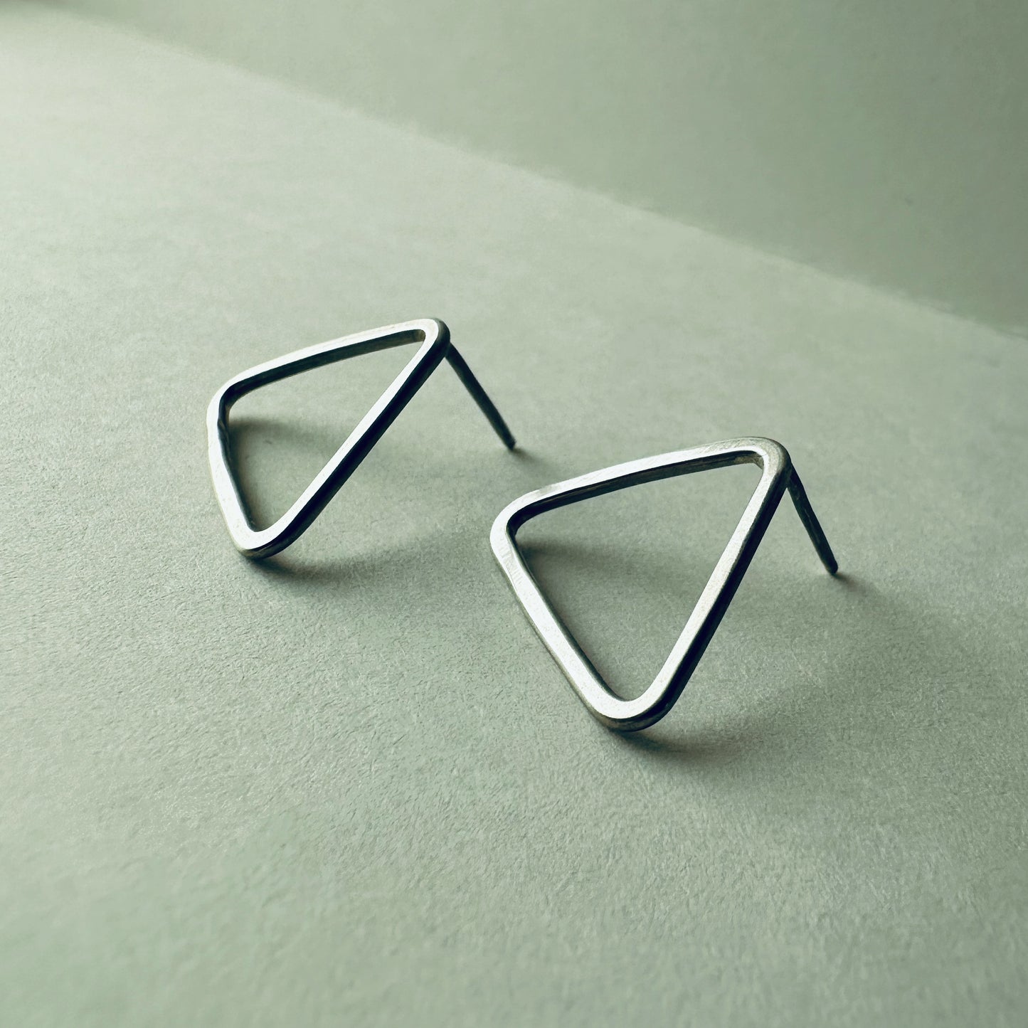 Silver Triangle Earrings
