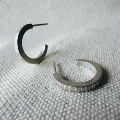 Silver Elemental Hoops