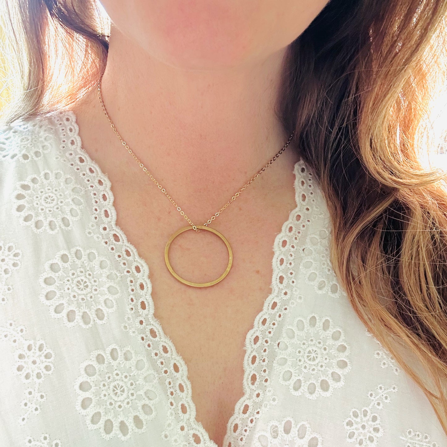 Brass Circle Necklace