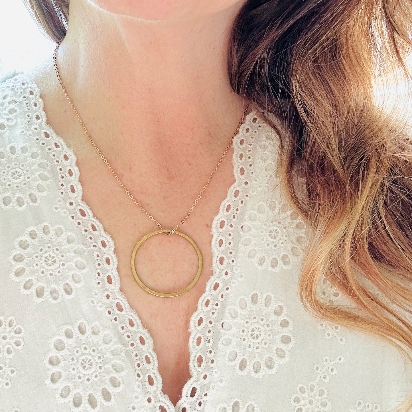 Brass Circle Necklace