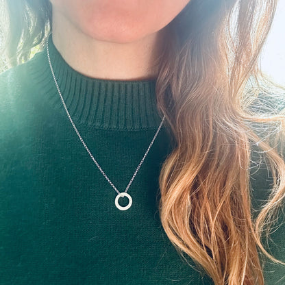 Silver Circle Necklace - Mini