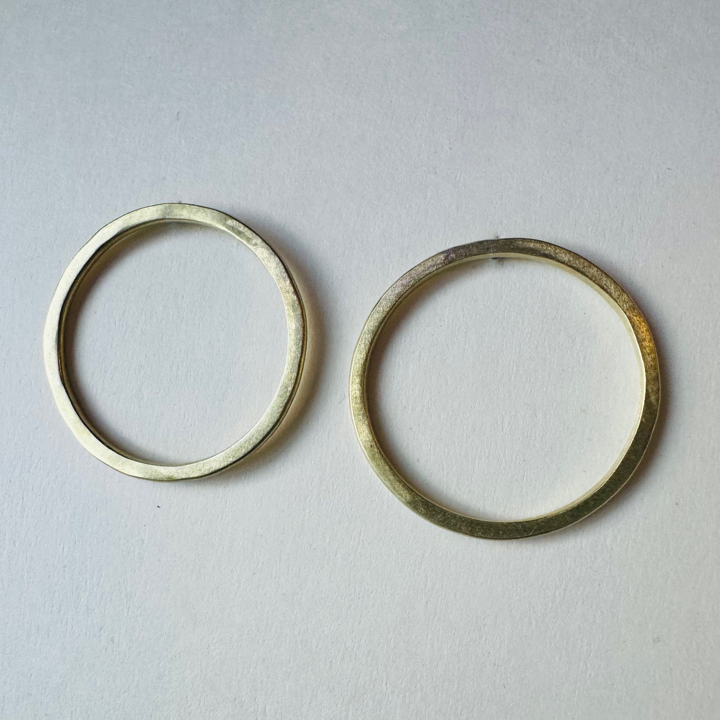 Brass Circle Post Earrings - Large