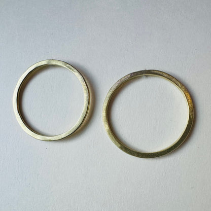Brass Circle Post Earrings - Large