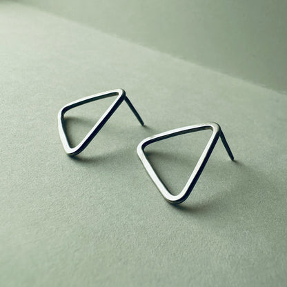 Silver Triangle Earrings