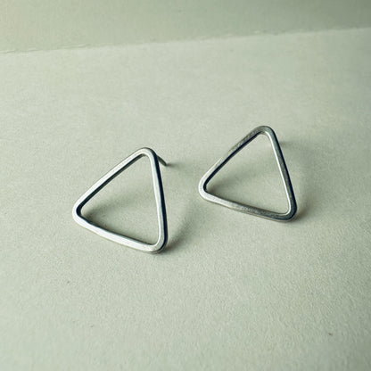 Silver Triangle Earrings