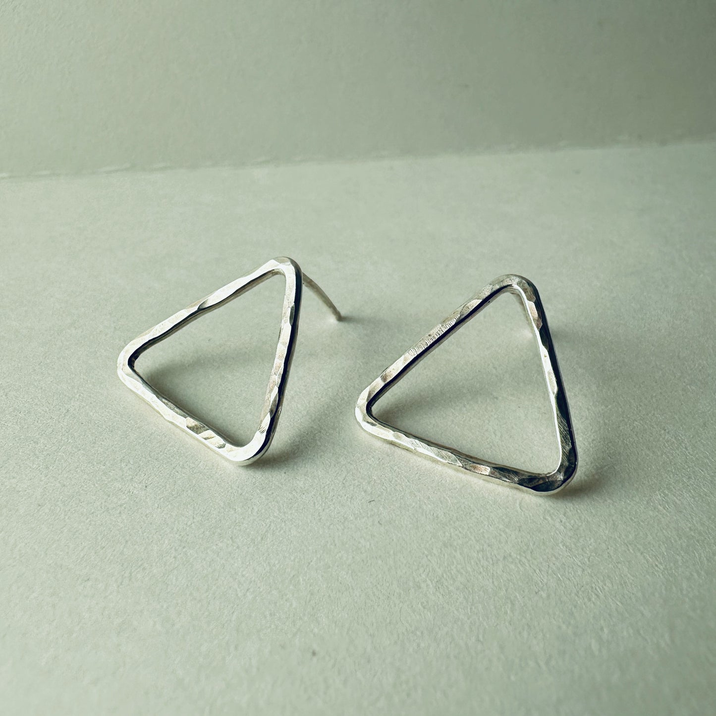 Silver Triangle Earrings