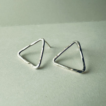 Silver Triangle Earrings