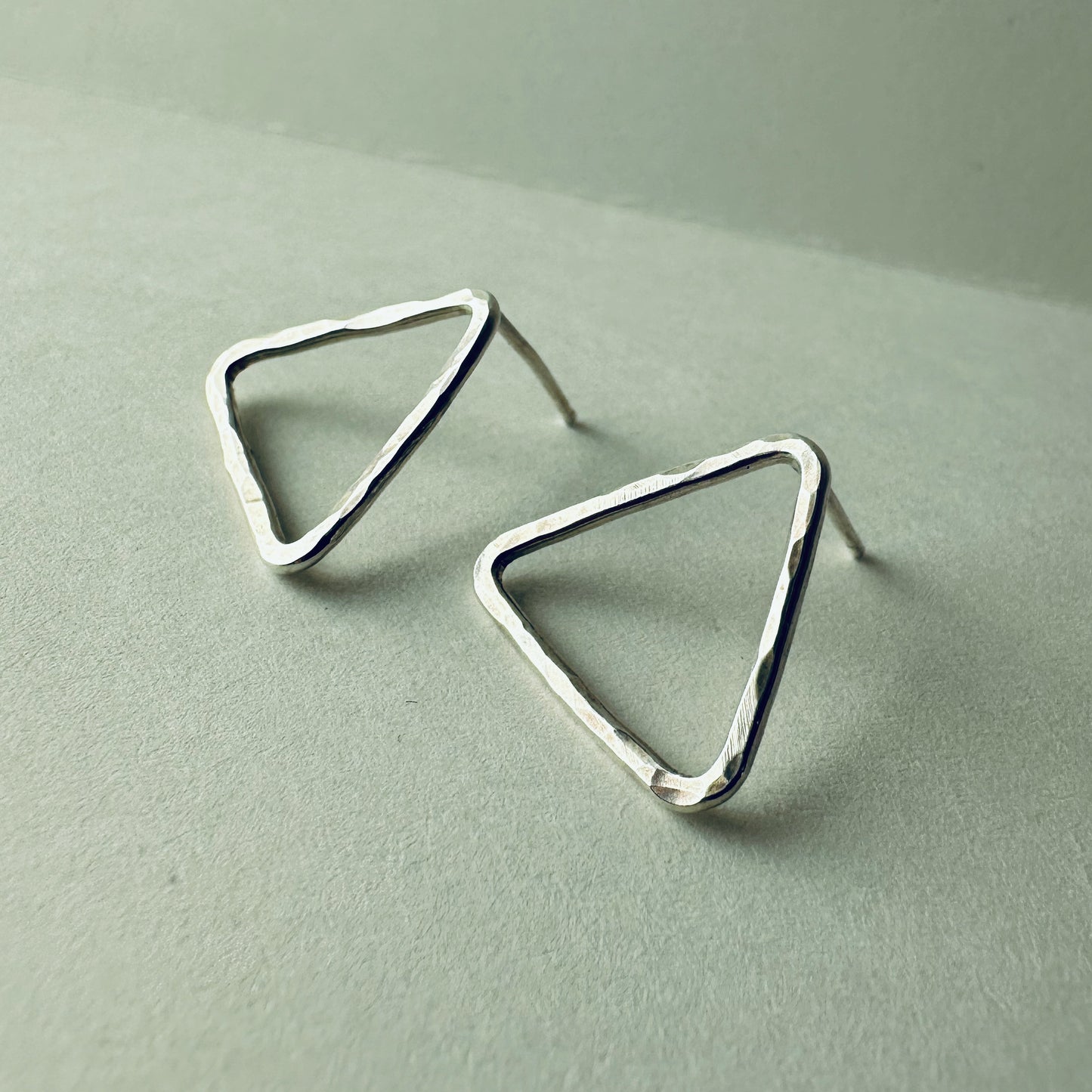Silver Triangle Earrings