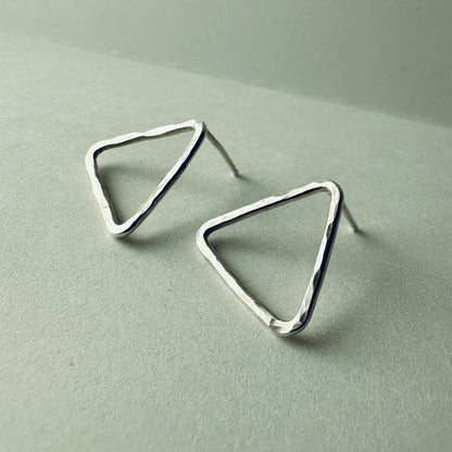Silver Triangle Earrings