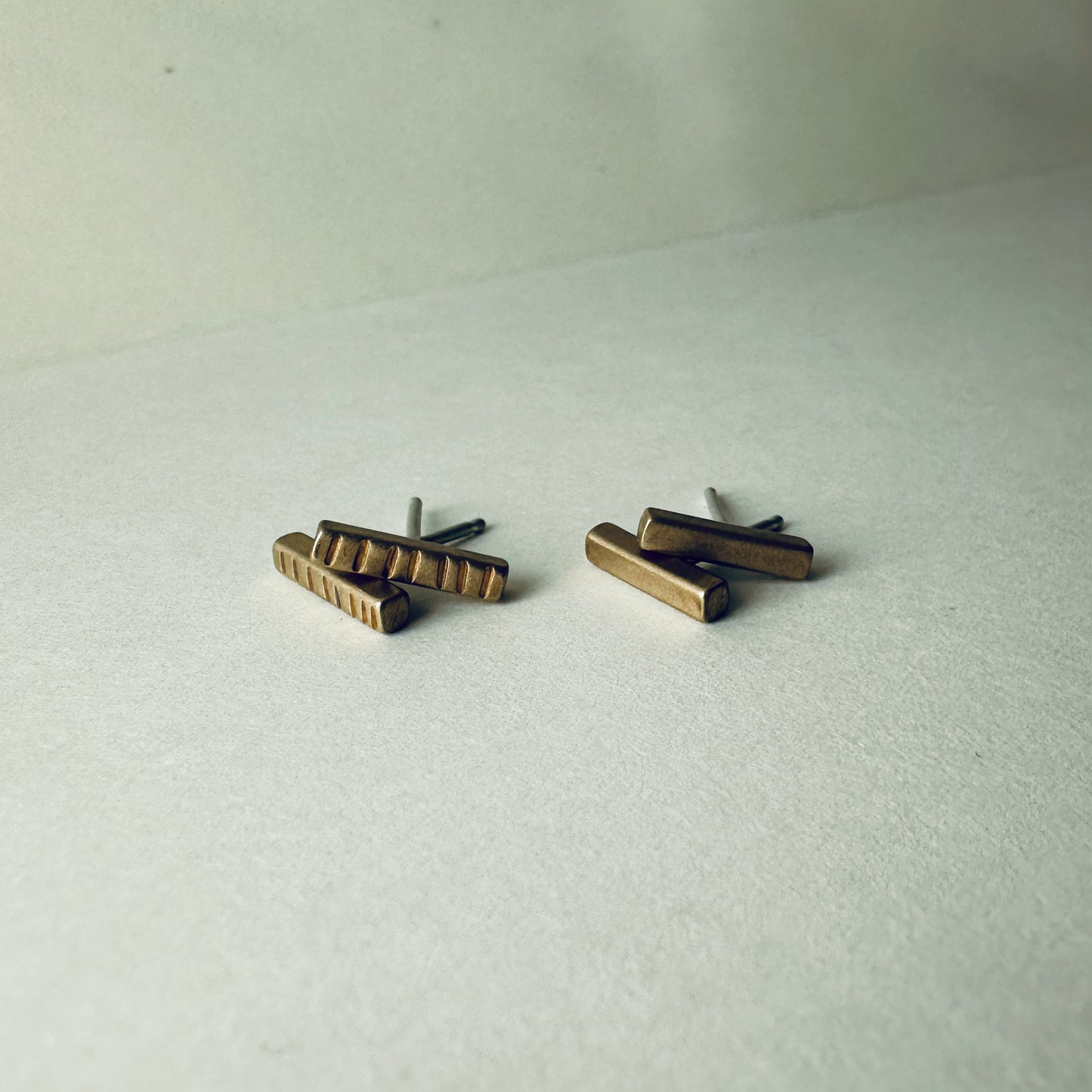 Brass Bar Earrings