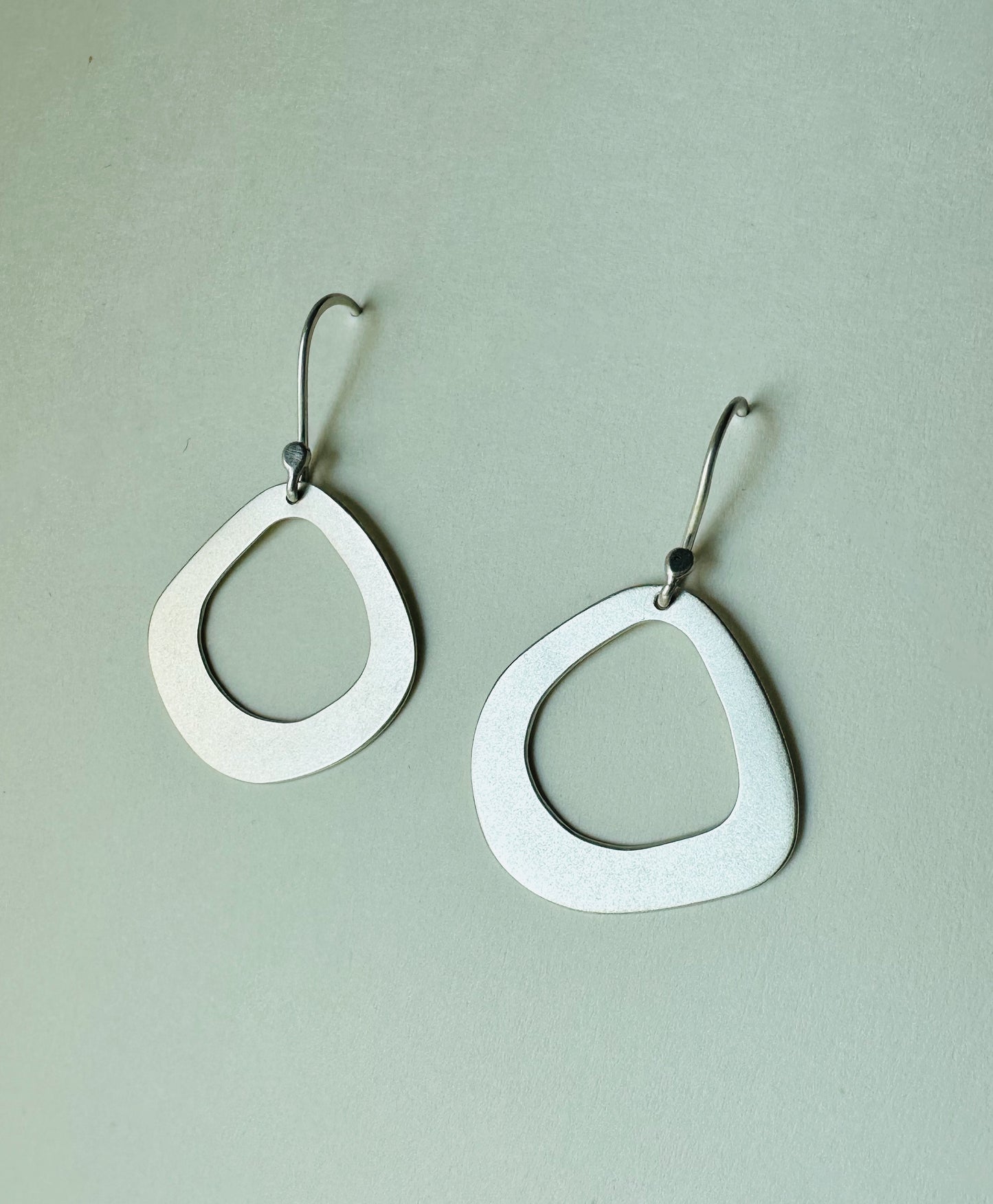 Silver Open Pebble Earrings - No. 1
