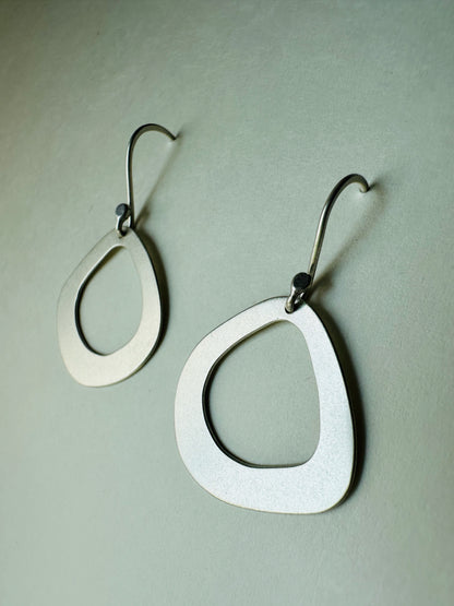 Silver Open Pebble Earrings - No. 1