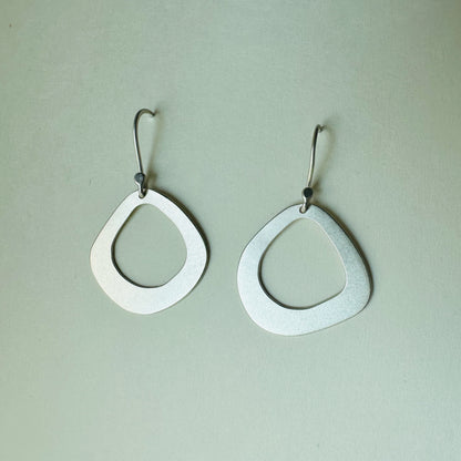 Silver Open Pebble Earrings - No. 1
