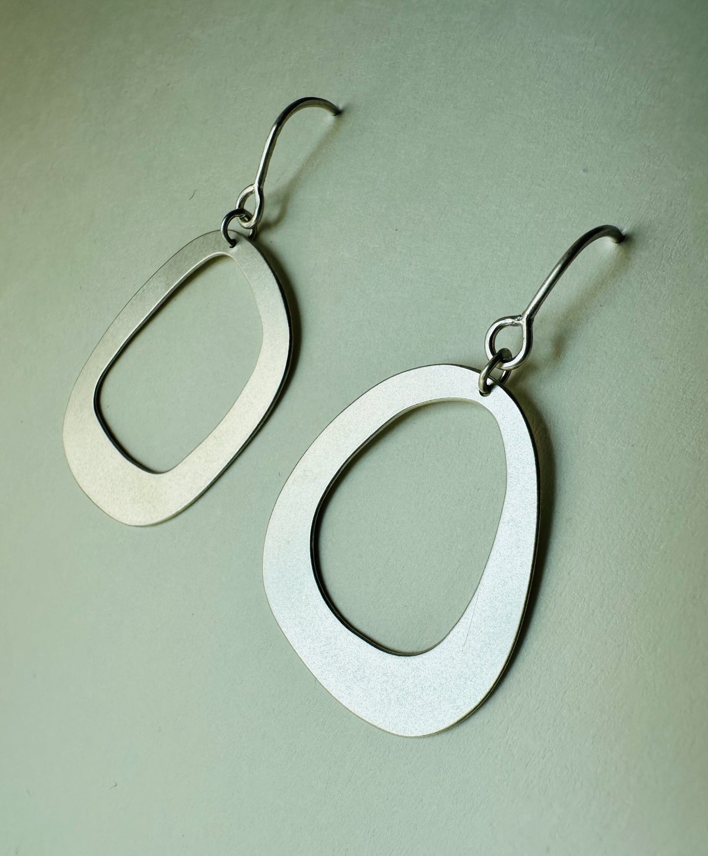 Silver Open Pebble Earrings - No. 3