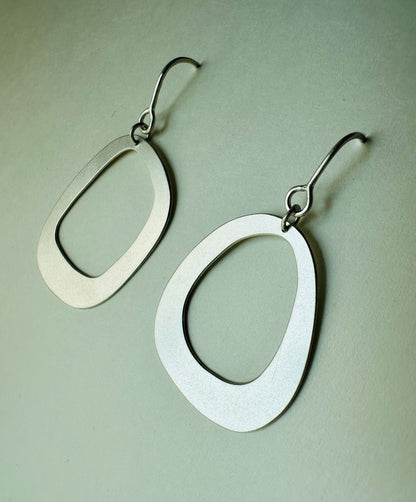 Silver Open Pebble Earrings - No. 3
