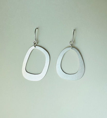 Silver Open Pebble Earrings - No. 3