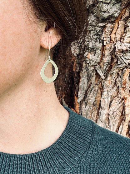 Silver Open Pebble Earrings - No. 1
